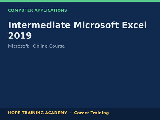 Intermediate Microsoft Excel 2019