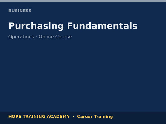 Purchasing Fundamentals