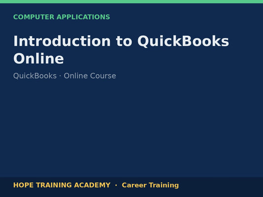 Introduction to QuickBooks Online
