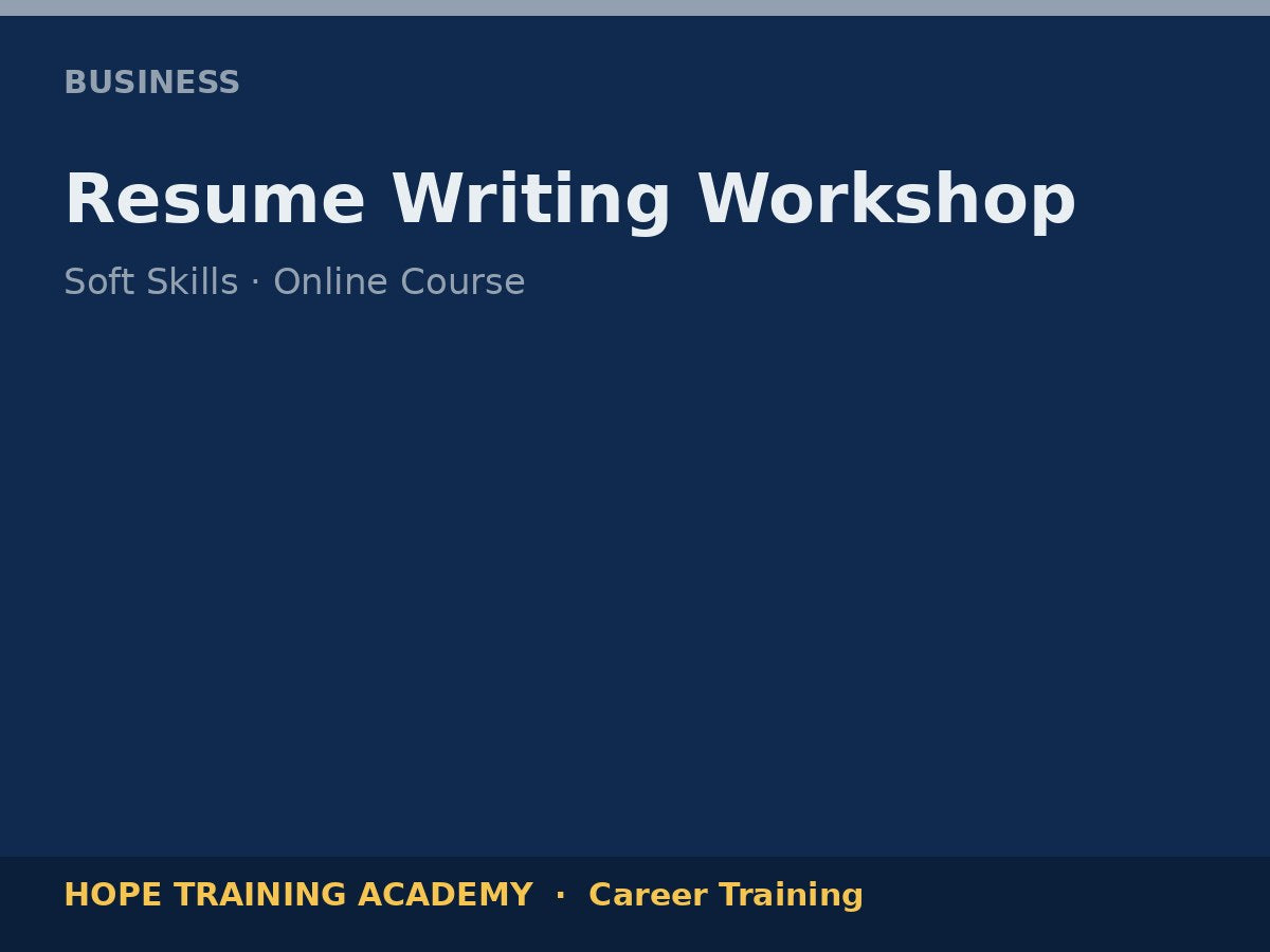 Resume Writing Workshop