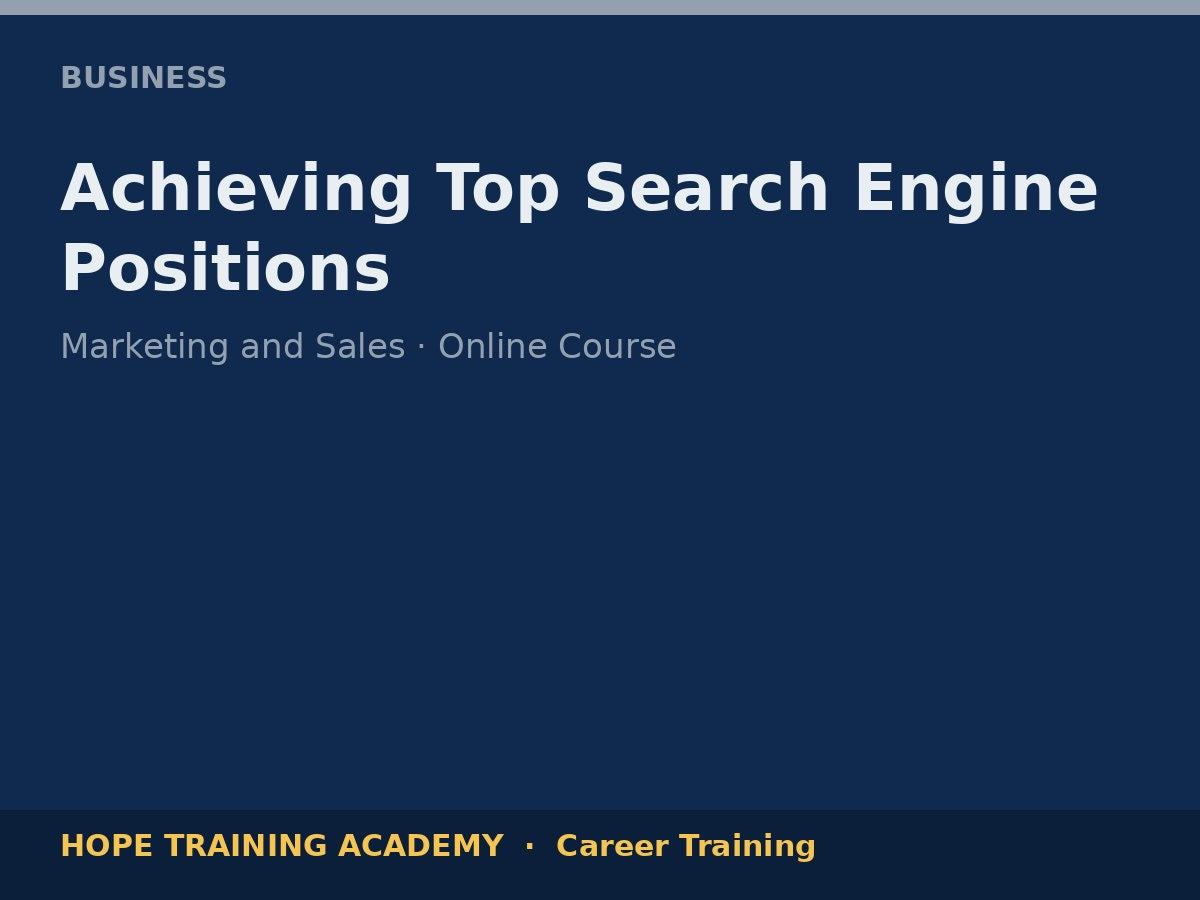 Achieving Top Search Engine Positions