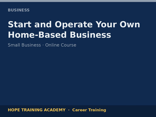 Start and Operate Your Own Home-Based Business