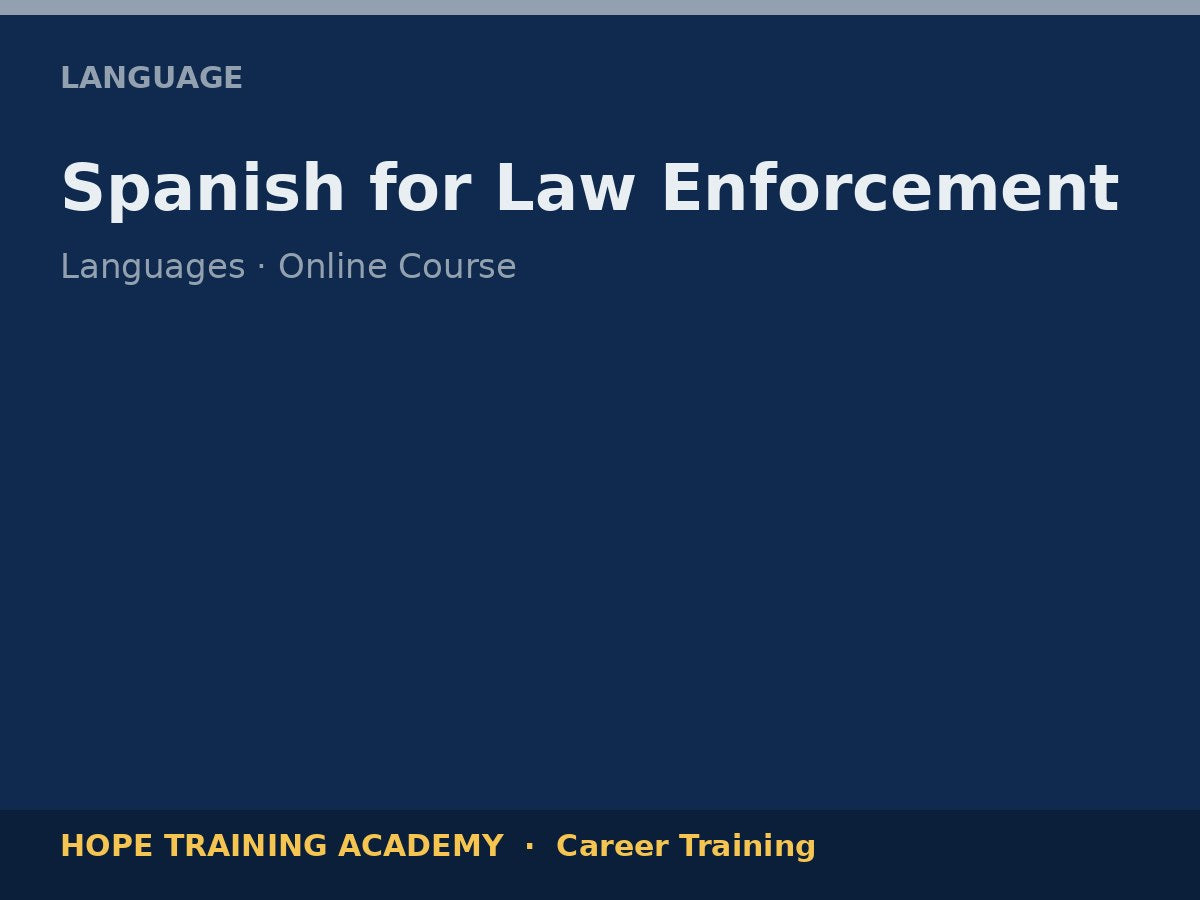 Spanish for Law Enforcement