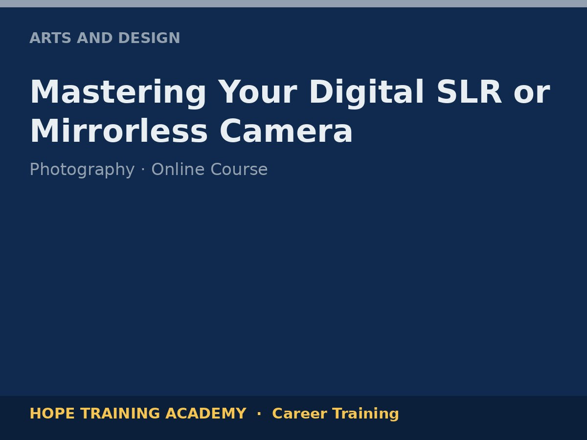 Mastering Your Digital SLR or Mirrorless Camera