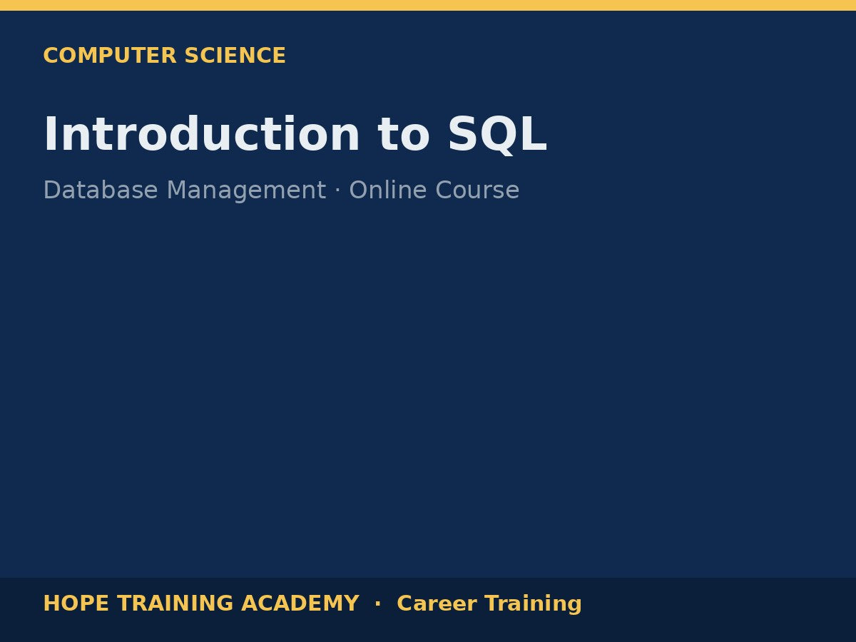 Introduction to SQL
