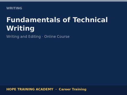 Fundamentals of Technical Writing