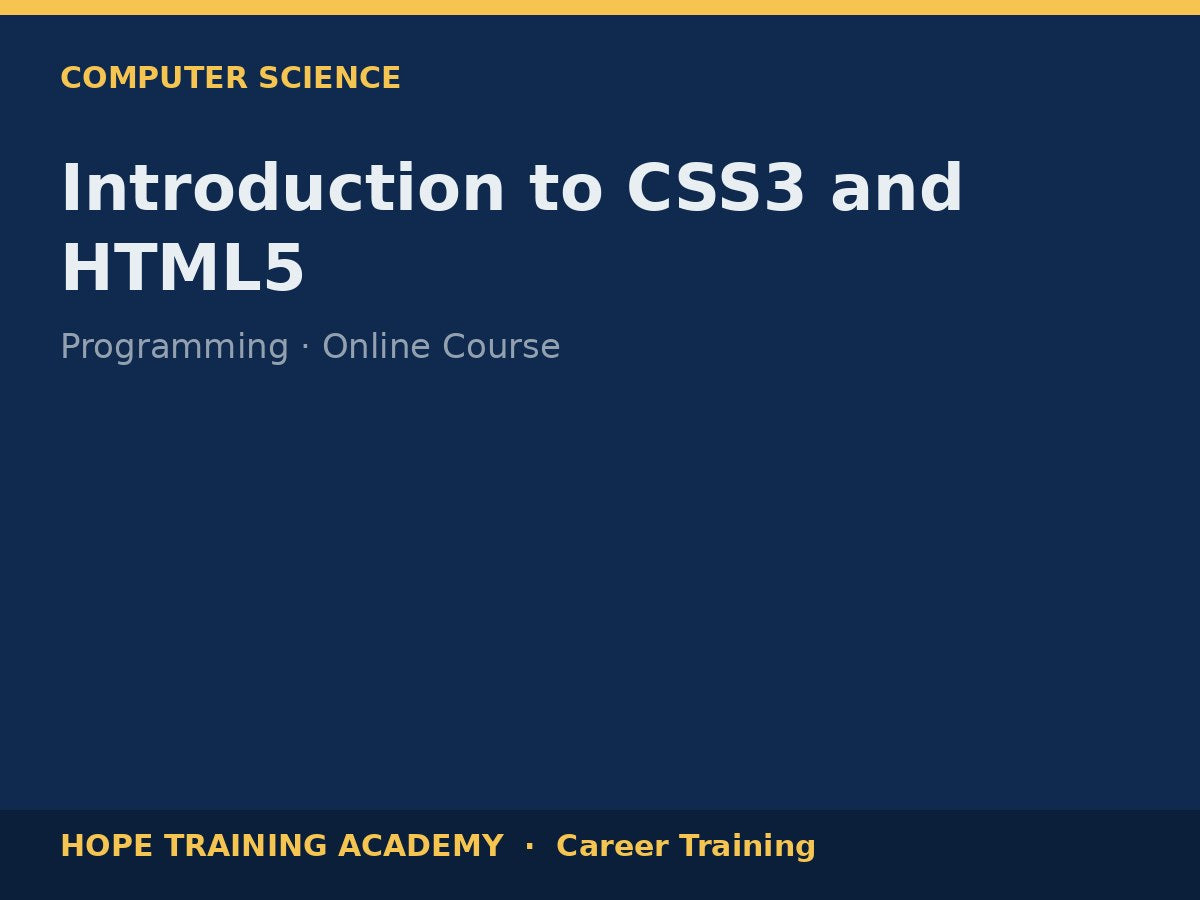 Introduction to CSS3 and HTML5