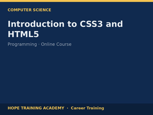 Introduction to CSS3 and HTML5