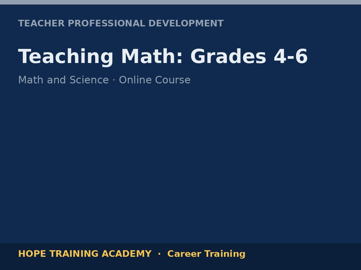 Teaching Math: Grades 4-6