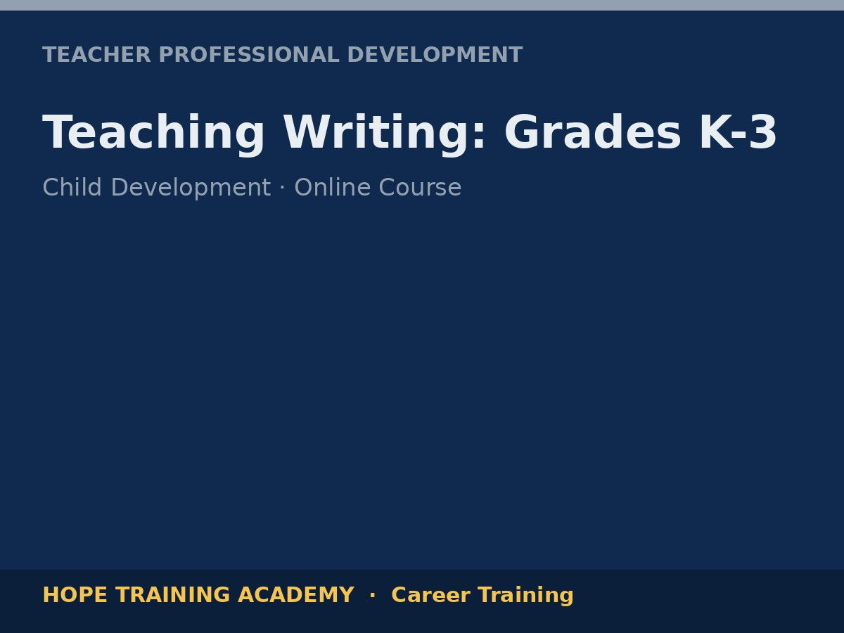 Teaching Writing: Grades K-3