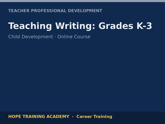 Teaching Writing: Grades K-3