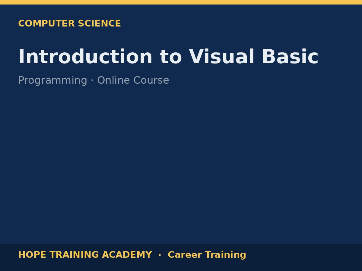 Introduction to Visual Basic