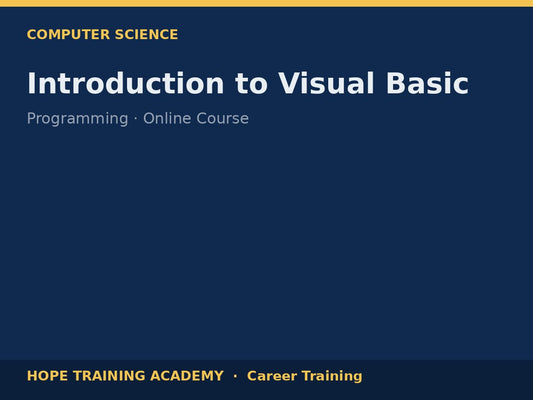 Introduction to Visual Basic