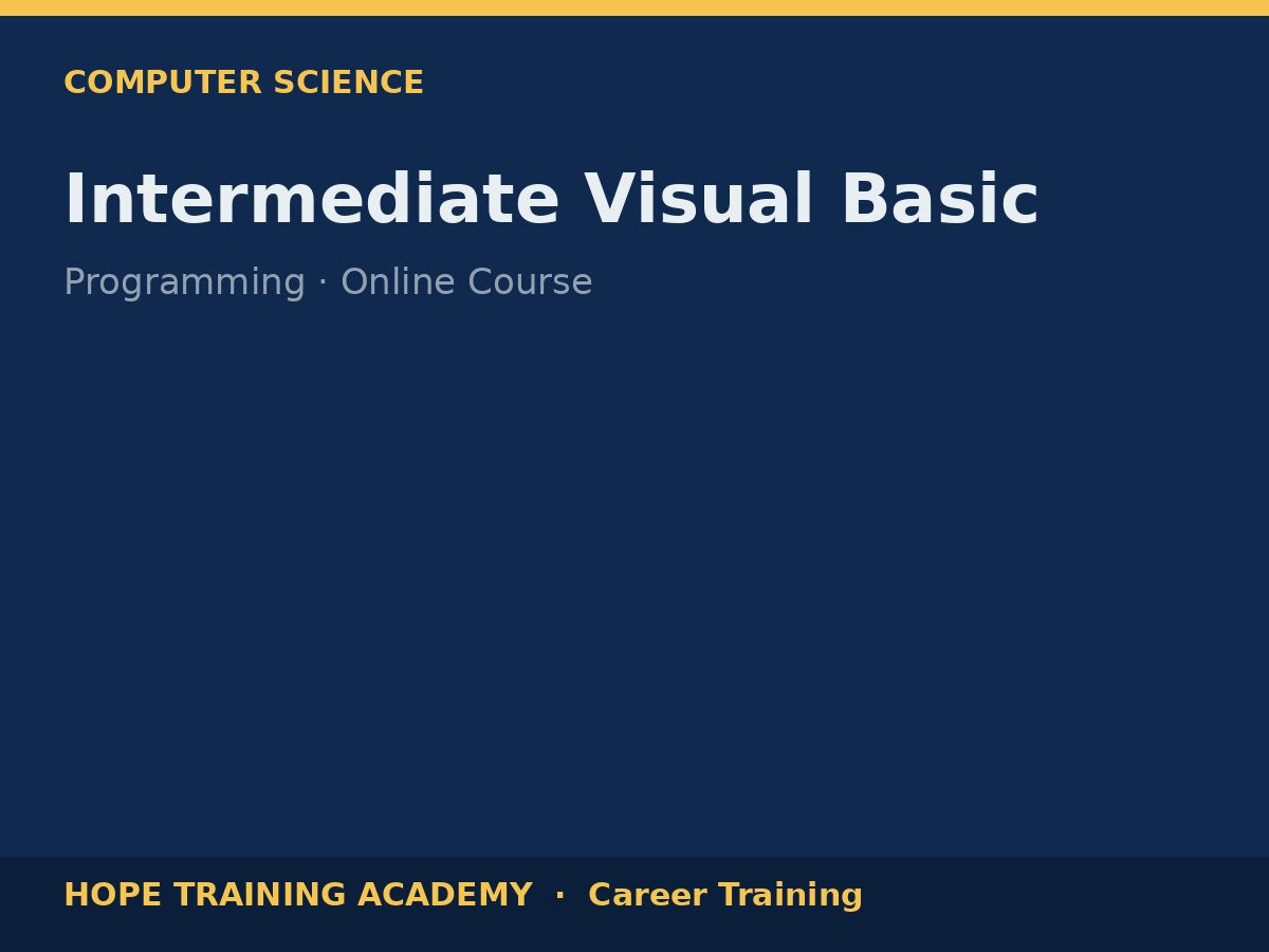 Intermediate Visual Basic