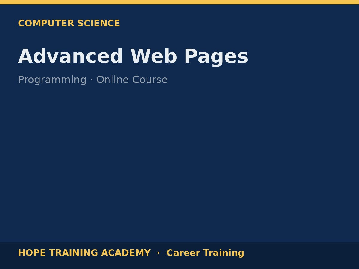 Advanced Web Pages