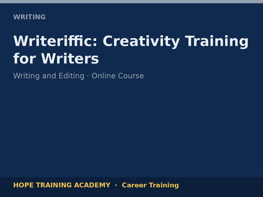Writeriffic: Creativity Training for Writers