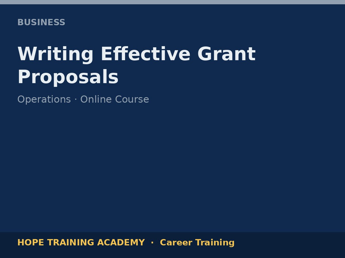 Writing Effective Grant Proposals